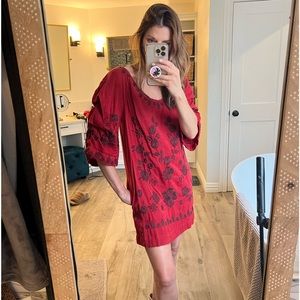 Embroidered Free People dress with pockets! Worn once, smoke free house.